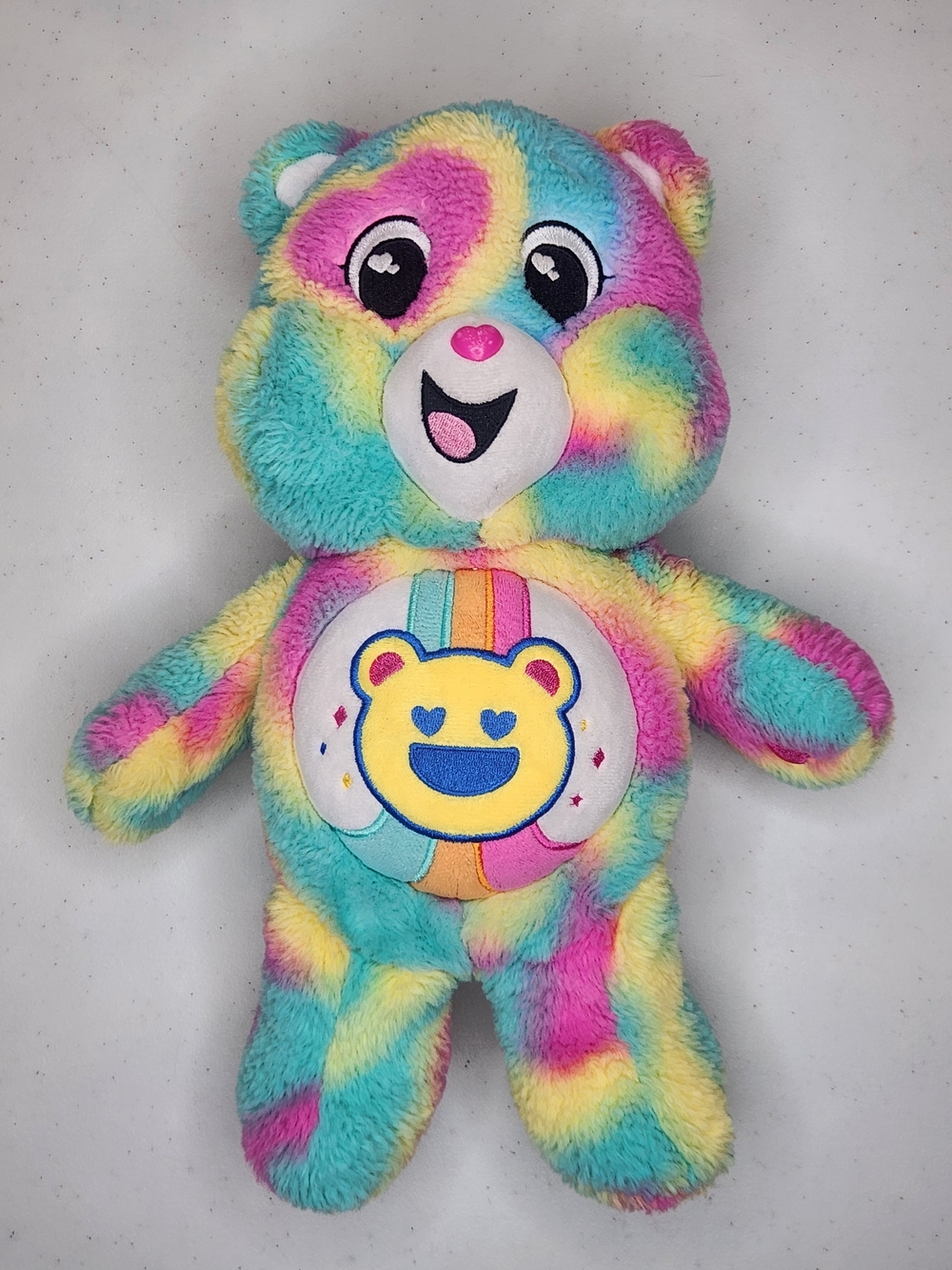 Care Bears Good Vibes Bear 14" Rainbow Tie Dye Plush Basic Fun 2023